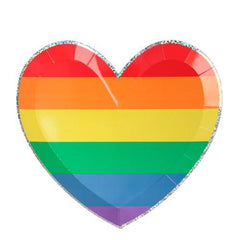 Large Rainbow Heart Plates S1004 - Pretty Day