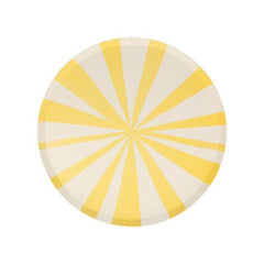 Yellow Striped Paper Party Plate- Small - 8pk S9079 - Pretty Day