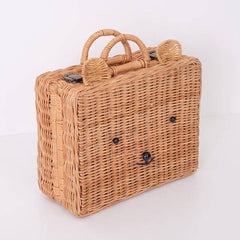 Woven Bear Rattan Suitcase S7059 - Pretty Day