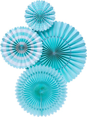 Aqua Blue Paper Fan Backdrop S0091 - Pretty Day