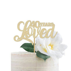 40 Years Loved Birthday Cake Topper - Pretty Day