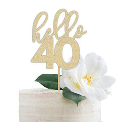 Hello 40 Cake Topper - Pretty Day