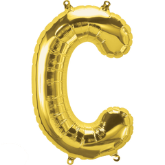Small 16" Air Fill Only Gold C Balloon S4010 - Pretty Day