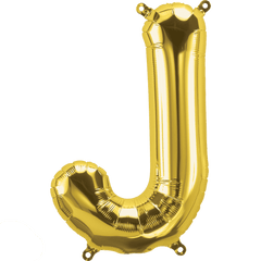 Small 16" Gold J Letter Balloon S4012 - Pretty Day