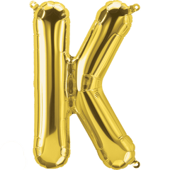 Small 16" Gold K Letter Balloon S4012 - Pretty Day