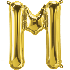 Small 16" Gold M Letter Balloon S4013 - Pretty Day