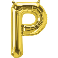 Small 16" Gold P Letter Balloon S4013 - Pretty Day