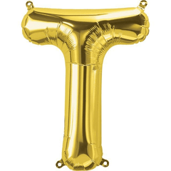 Small 16" Gold T Letter Balloon S4014 - Pretty Day