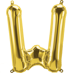 Small 16" Gold W Letter Balloon S4015 - Pretty Day