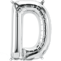 Small 16" Silver Letter D Balloon S4017 - Pretty Day