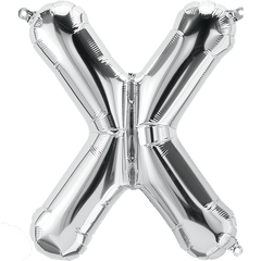 Small 16" Silver Letter X Balloon S4022 - Pretty Day