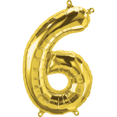 Small 16" Air Fill Only Gold 6 Balloon S4005 - Pretty Day