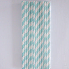 Light Blue and White Striped Eco Friendly Paper Straws S1080 - Pretty Day