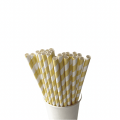 Pastel Yellow Striped Paper Straws S2074 - Pretty Day