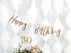 Rose Gold Happy Birthday Banner S3050 - Pretty Day