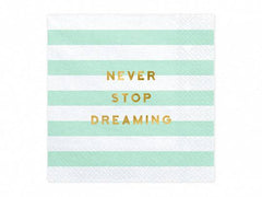 Mint Green Striped Napkins - 20 pk Large S3015 - Pretty Day