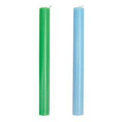 Inner Green & Blue Dinner Candles - Sold Individually S1045 - Pretty Day