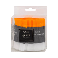 Orange Black and Cream Sewn Crepe Festoon Garland