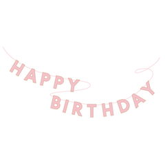 Pink Happy Birthday Banner - Pretty Day
