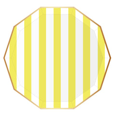 Bonjour Fête - SOLEIL YELLOW CABANA SIGNATURE STRIPE PLATES - Pretty Day