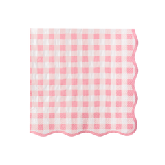Elegant Petal Pink Gingham Paper Napkins 20pk. - Pretty Day