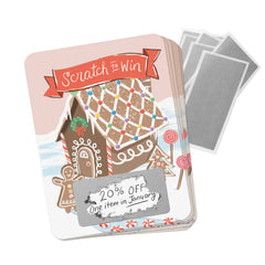 Inklings Paperie - 100 Customer Scratch-off Cards - Gingerbread House - Pretty Day
