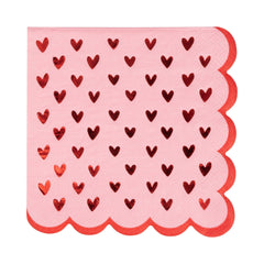 Scalloped Hearts Cocktail Napkin 18pk. - Pretty Day