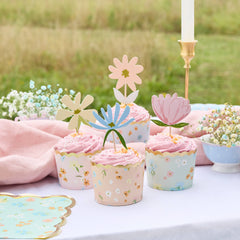 Floral Food Picks & Food Cups Set 12pk. - Pretty Day