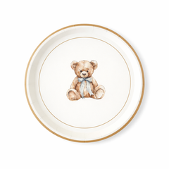 Baby Bear Plush Light Blue Dessert Plates 12pk.