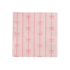 Petal Pink Bow Napkins Small 20pk. - Pretty Day