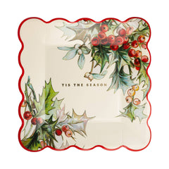 My Mind’s Eye - TIS1240 - Holly Square Scalloped Plate - Pretty Day