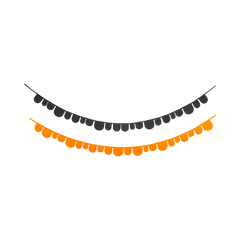 My Mind’s Eye - HAL1303 - Orange & Black Scalloped Felt Banner Set