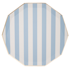 Bonjour Fête - SKY BLUE SIGNATURE CABANA STRIPE PLATES - Pretty Day