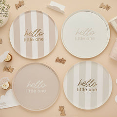 Hootyballoo by Club Green - Neutral Baby Shower Paper Plates  - Pack of 8