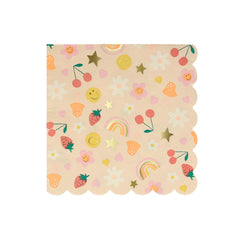Happy Face Large  Napkins  - 16pk - Pretty Day