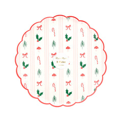 Christmas Festive Icon Stripes Plates Small 8pk. - Pretty Day