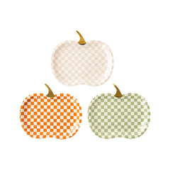 Checkered Pumpkin Plate Set - 9pk - Pretty Day