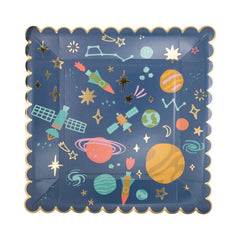 Space Pattern Square Plate 8pk. - Pretty Day