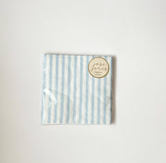 Josi James - Classic Stripe Baby Blue Large Napkin (Set of 16) - Pretty Day