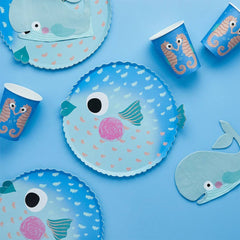 Puffer Fish Paper Plate 8 Pack - Pretty Day