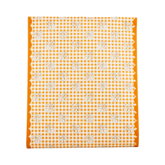 Thanksgiving Rust Gingham Block Print Paper Table Runner