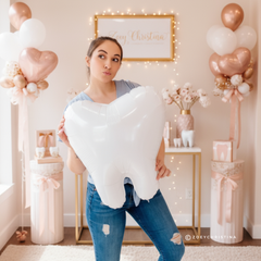 Dental Themed Tooth Shape Mylar Balloon 16"
