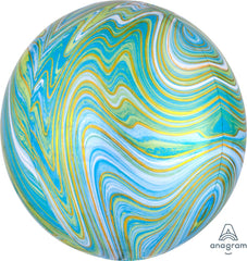 Orbz Marblez 16" Blue Green Balloon - Pretty Day
