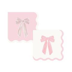 Large Pink Bows Cocktail Napkin 24pk. - Pretty Day
