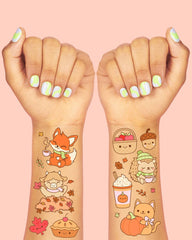 Fall Kawaii Temporary Tattoos