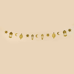 Gold Ramadan Card Garland 2M