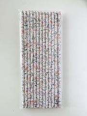 Muted Floral Paper Straws-25pk - Pretty Day