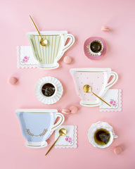 Tea Party Cup Shaped Paper Plate Set 12pk. - Pretty Day