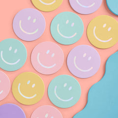 Smiley Paper Coasters -16pk MA23 S0168 - Pretty Day