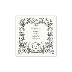 Graduation Scroll Floral Cocktail Napkin - Pretty Day